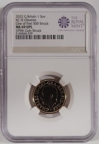 2022 British Gold Memorial Sovereign NGC MS69 DPL (First 500 Struck, King Charles Obverse)