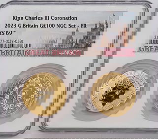 2023 Great Britain King Charles III Coronation Gold 2-Coin Set NGC MS 69 (2 Ounces .999 Fine Gold)