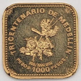 1975 Columbia 1000 Peso 400th Anniversary Of Santa Marta Gold Coin