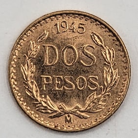 1945 Mexico Dos (2) Peso Gold Coin