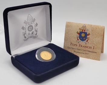 2015 Pope Francis I 1/10 Ounce .999 Gold Washington DC Visit Medallion