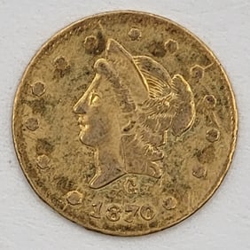 1870 California Gold 1/2 Dollar Liberty Head Gold Coin