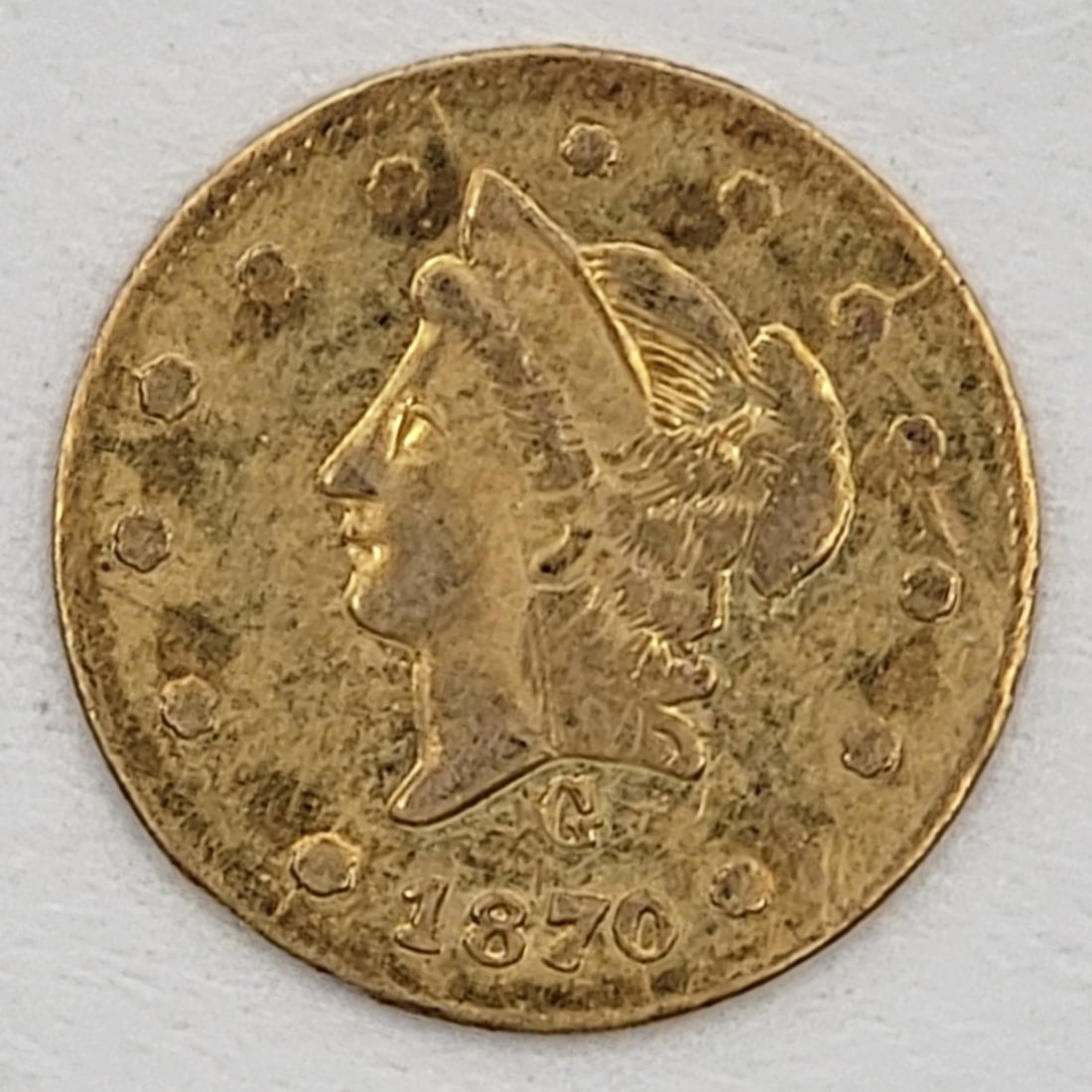 1870 California Gold 1/2 Dollar Liberty Head Gold Coin (1 of 2)