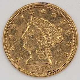 1873 United States Liberty Head Coronet Type Quarter Eagle $2.50 Gold Coin