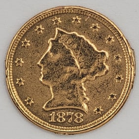 1878-S United States Liberty Head Coronet Type Quarter Eagle $2.50 Gold Coin