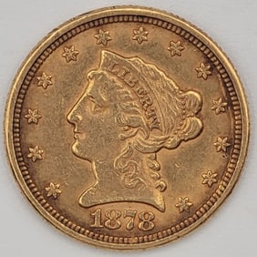 1878 United States Liberty Head Coronet Type Quarter Eagle $2.50 Gold Coin