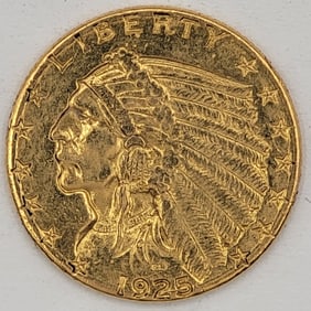 1925-D United States Indian Head Type Quarter Eagle $2.50 Gold Coin