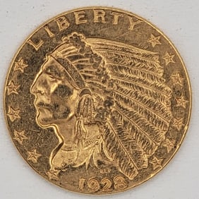 1928 United States Indian Head Type Quarter Eagle $2.50 Gold Coin