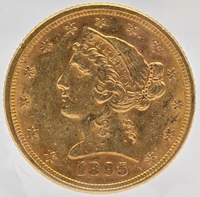 1895 United States Liberty Head Coronet Type Half Eagle $5.00 Gold Coin