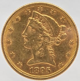 1895 United States Liberty Head Coronet Type Half Eagle $5.00 Gold Coin