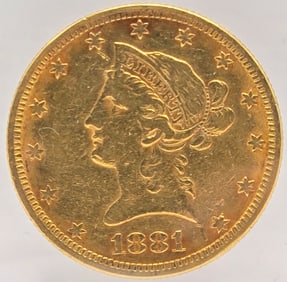 1881 United States Liberty Head Coronet Type Eagle $10.00 Gold Coin