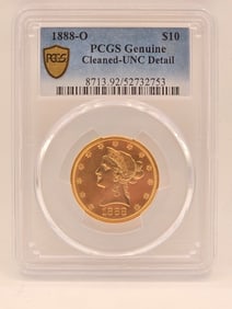1888-O U.S. Liberty Head Coronet Type Eagle $10.00 Gold Coin PCGS Genuine Cleaned UNC Detail