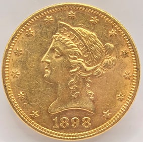 1898 United States Liberty Head Coronet Type Eagle $10.00 Gold Coin