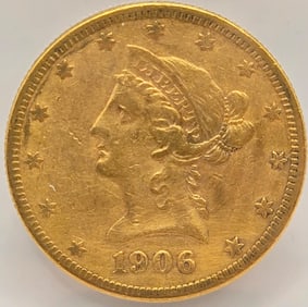 1906-S United States Liberty Head Coronet Type Eagle $10.00 Gold Coin