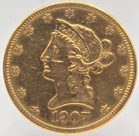 1907-S United States Liberty Head Coronet Type Eagle $10.00 Gold Coin