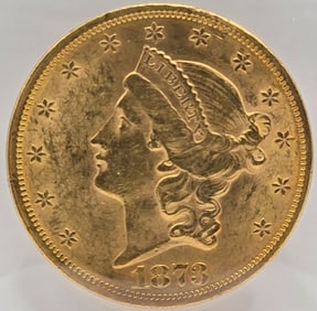 1873 United States Liberty Head Double Eagle $20.00 Gold Piece
