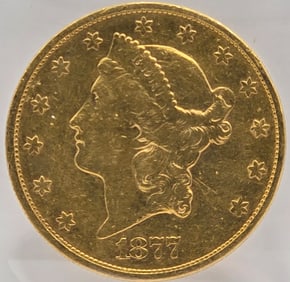 1877-S United States Liberty Head Double Eagle $20.00 Gold Piece