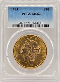 1895 United States Liberty Head Double Eagle $20.00 Gold Piece PCGS MS 62