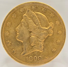 1899 United States Liberty Head Double Eagle $20.00 Gold Piece