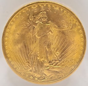 1908 No Motto United States Saint-Gaudens Double Eagle $20.00 Gold Piece
