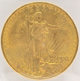 1908 No Motto United States Saint-Gaudens Double Eagle $20.00 Gold Piece