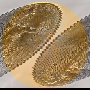 1910-S United States Saint-Gaudens Double Eagle $20.00 Gold Piece: 1910-S United States Saint-Gaudens Double Eagle $20.00 Gold Piece. Nice condition. The coin is .900 fine and the net weight is .96750 ounce of pure gold.