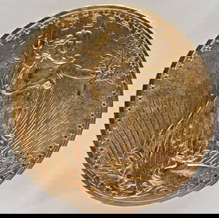 1915 United States Saint-Gaudens Double Eagle $20.00 Gold Piece: 1915 United States Saint-Gaudens Double Eagle $20.00 Gold Piece. Nice condition. The coin is .900 fine and the net weight is .96750 ounce of pure gold.