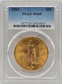 1924 United States Saint-Gaudens Double Eagle $20.00 Gold Piece PCGS MS 65