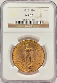1925 United States Saint-Gaudens Double Eagle $20.00 Gold Piece NGC MS 62