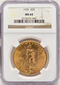 1925 United States Saint-Gaudens Double Eagle $20.00 Gold Piece NGC MS 64