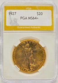 1927 United States Saint-Gaudens Double Eagle $20.00 Gold Piece PGA MS 64+