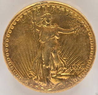 1928 United States Saint-Gaudens Double Eagle $20.00 Gold Piece: 1928 United States Saint-Gaudens Double Eagle $20.00 Gold Piece. Nice condition. The coin is .900 fine and the net weight is .96750 ounce of pure gold.