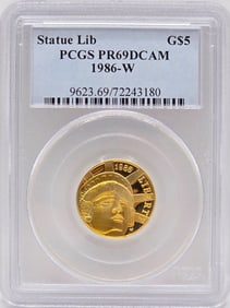 1986-W United States Statue Of Liberty $5 Gold Commemorative Proof Coin PCGS PR 69 DCAM