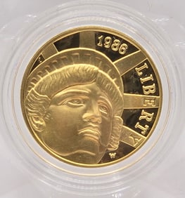 1986-W United States Statue Of Liberty $5 Gold Commemorative Proof Coin
