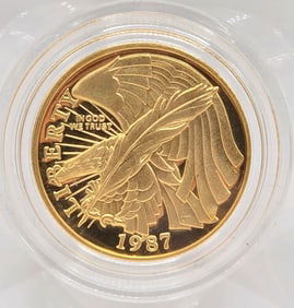 1987-W United States Constitution Bicentennial $5 Gold Commemorative Proof Coin