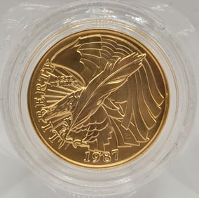 1987-W United States Constitution Bicentennial $5 Gold Commemorative Uncirculated Coin