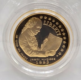 1993-W United States Bill Of Rights $5 Gold Commemorative Proof Coin