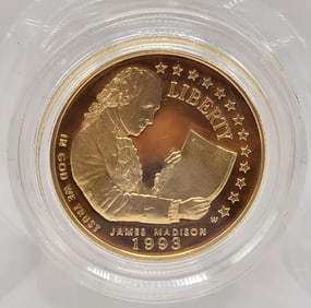 1993-W United States Bill Of Rights $5 Gold Commemorative Proof Coin