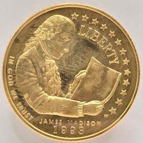 1993-W United States Bill Of Rights $5 Gold Commemorative Proof Coin