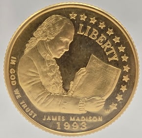 1993-W United States Bill Of Rights $5 Gold Commemorative Proof Coin
