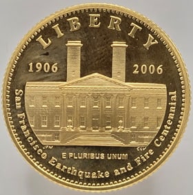 2006-W United States San Francisco Earthquake $5 Gold Commemorative Proof Coin