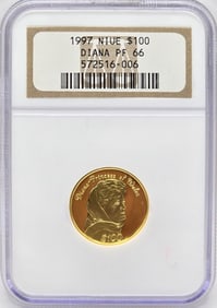 1997 Niue $100 Diana Princess Of Wales Proof Gold Coin NGC PF 66