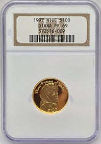 1997 Niue $100 Diana Princess Of Wales Proof Gold Coin NGC PF 69