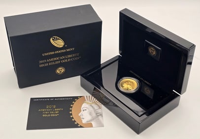 2019-W United States American Liberty High Relief One Ounce Enhanced Uncirculated Gold Coin In Box