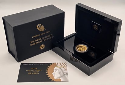 2019-W United States American Liberty High Relief One Ounce Enhanced Uncirculated Gold Coin In Box