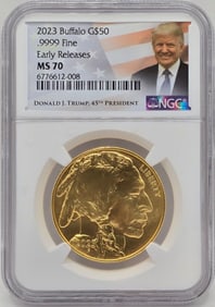 2023 United States American Buffalo $50 Uncirculated One Ounce .9999 Fine Gold Coin NGC MS 70 Trump