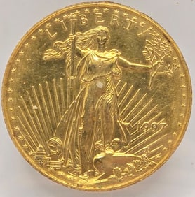 1997 United States $25 American Eagle 1/2 Ounce Fine Gold Coin