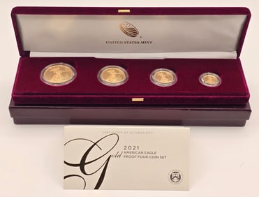 2021 United States Gold American Eagle Proof Four-Coin Set In Box With COA