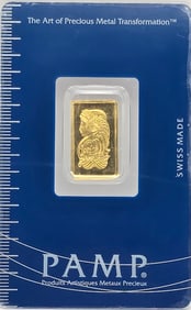 Swiss PAMP 2.5 Gram .9999 Fine Gold Bar In Original Packaging