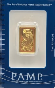 Swiss PAMP 10 Gram .9999 Fine Gold Bar In Original Packaging